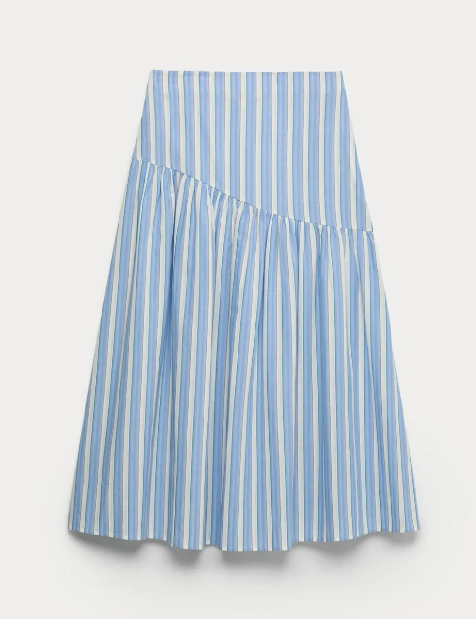 Pure Cotton Striped Midi Drop Waist Skirt