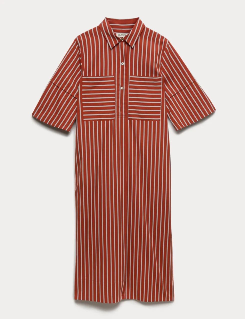 Pure Cotton Striped Midi Shirt Dress