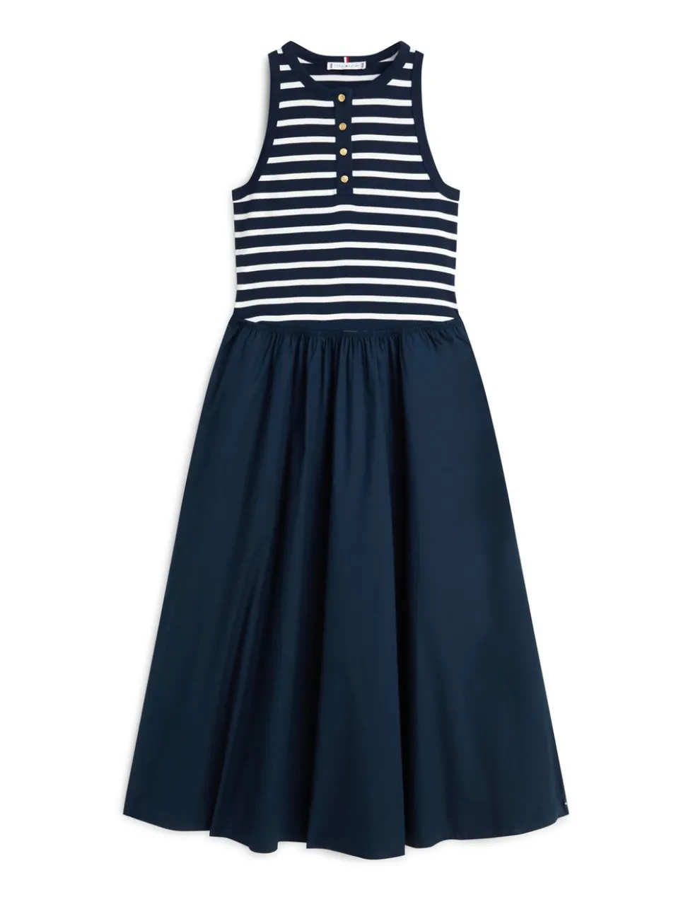 Pure Cotton Striped Midi Skater Dress