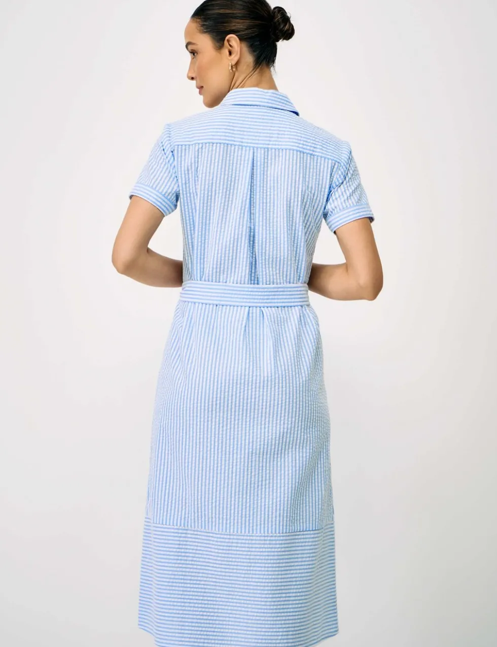 Pure Cotton Striped Midi Shirt Dress