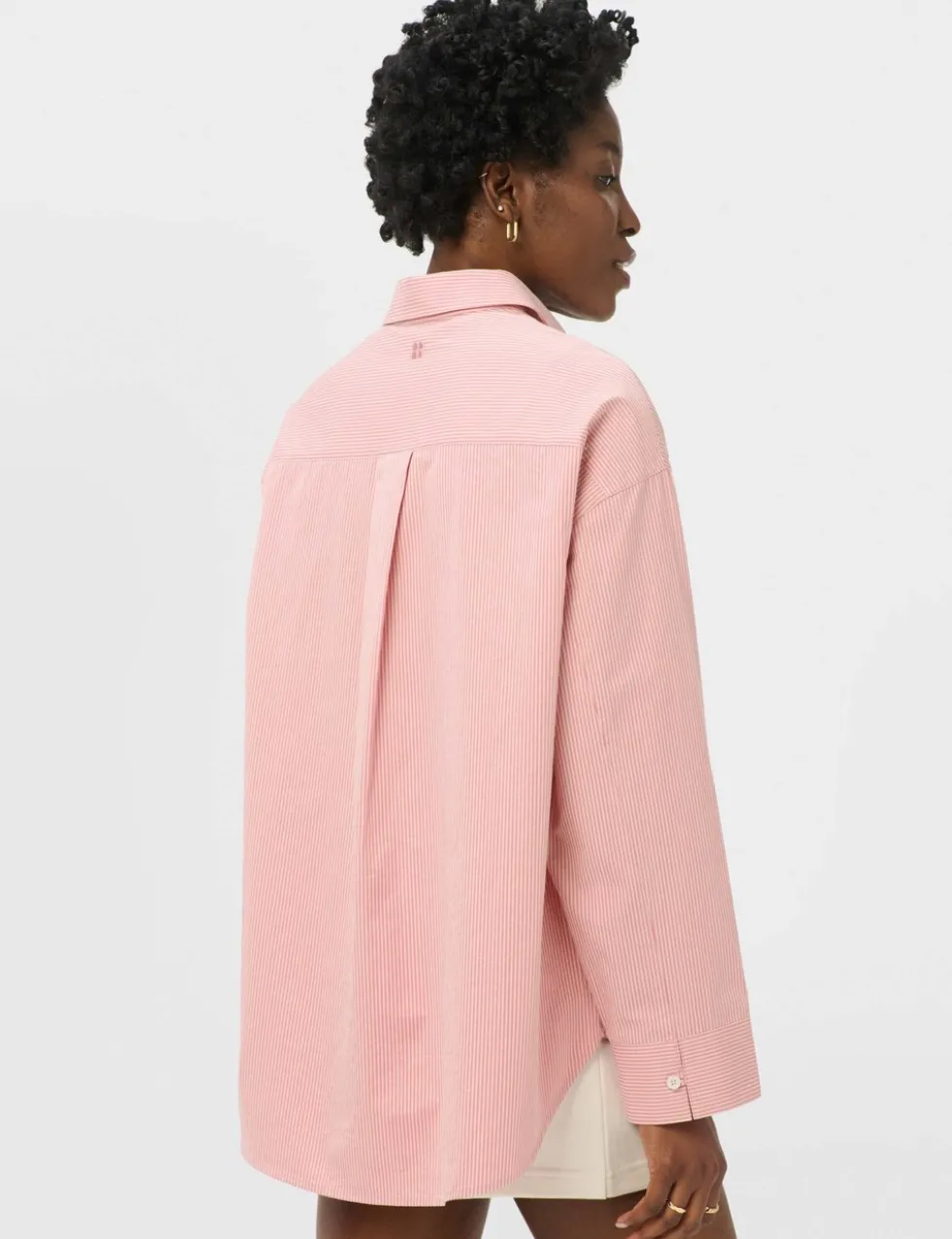 Pure Cotton Striped Oversized Shirt