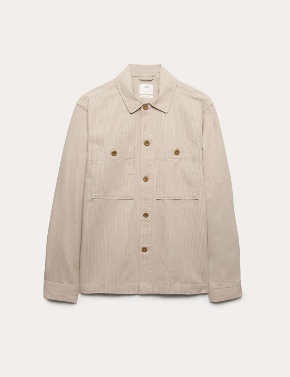 Pure Cotton Striped Overshirt