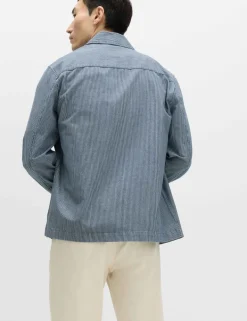 Pure Cotton Striped Overshirt