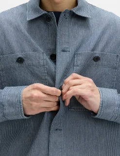 Pure Cotton Striped Overshirt