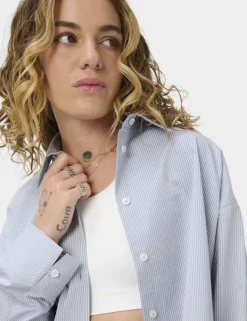 Pure Cotton Striped Oversized Shirt