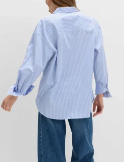 Pure Cotton Striped Oversized Shirt