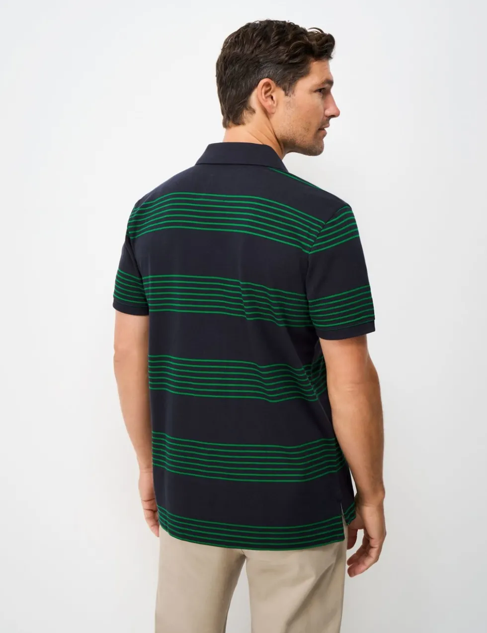 Pure Cotton Striped Polo Shirt