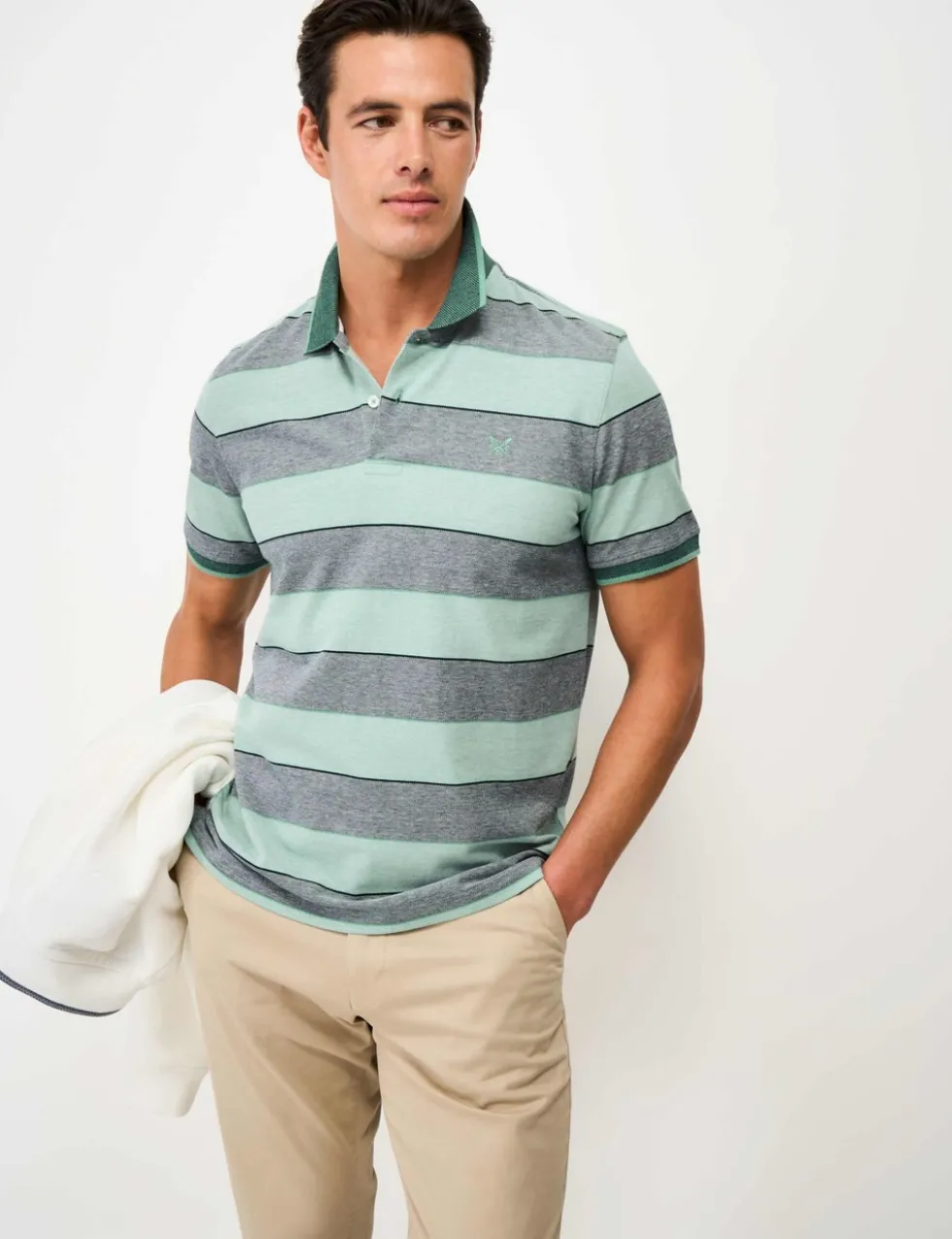 Pure Cotton Striped Polo Shirt