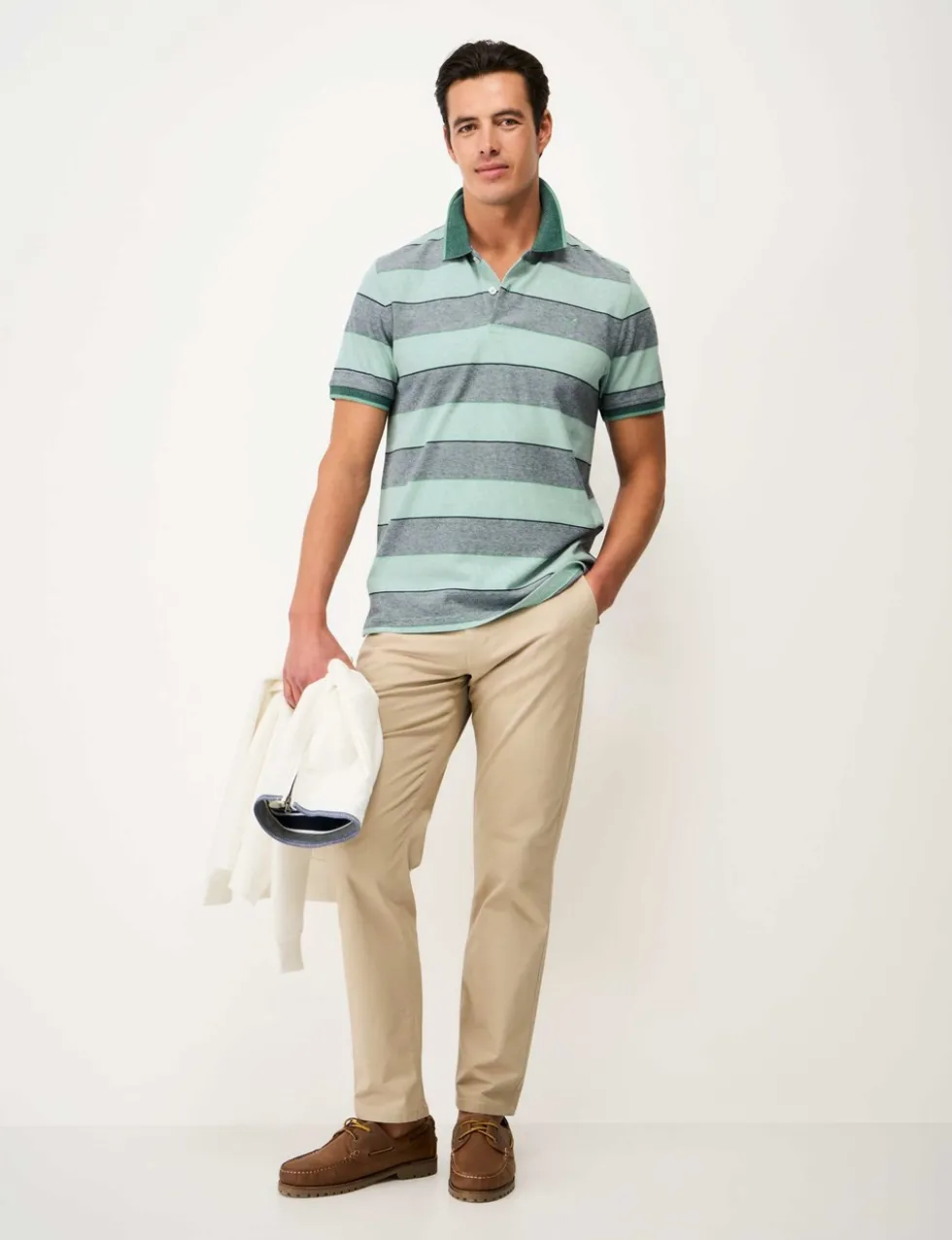 Pure Cotton Striped Polo Shirt