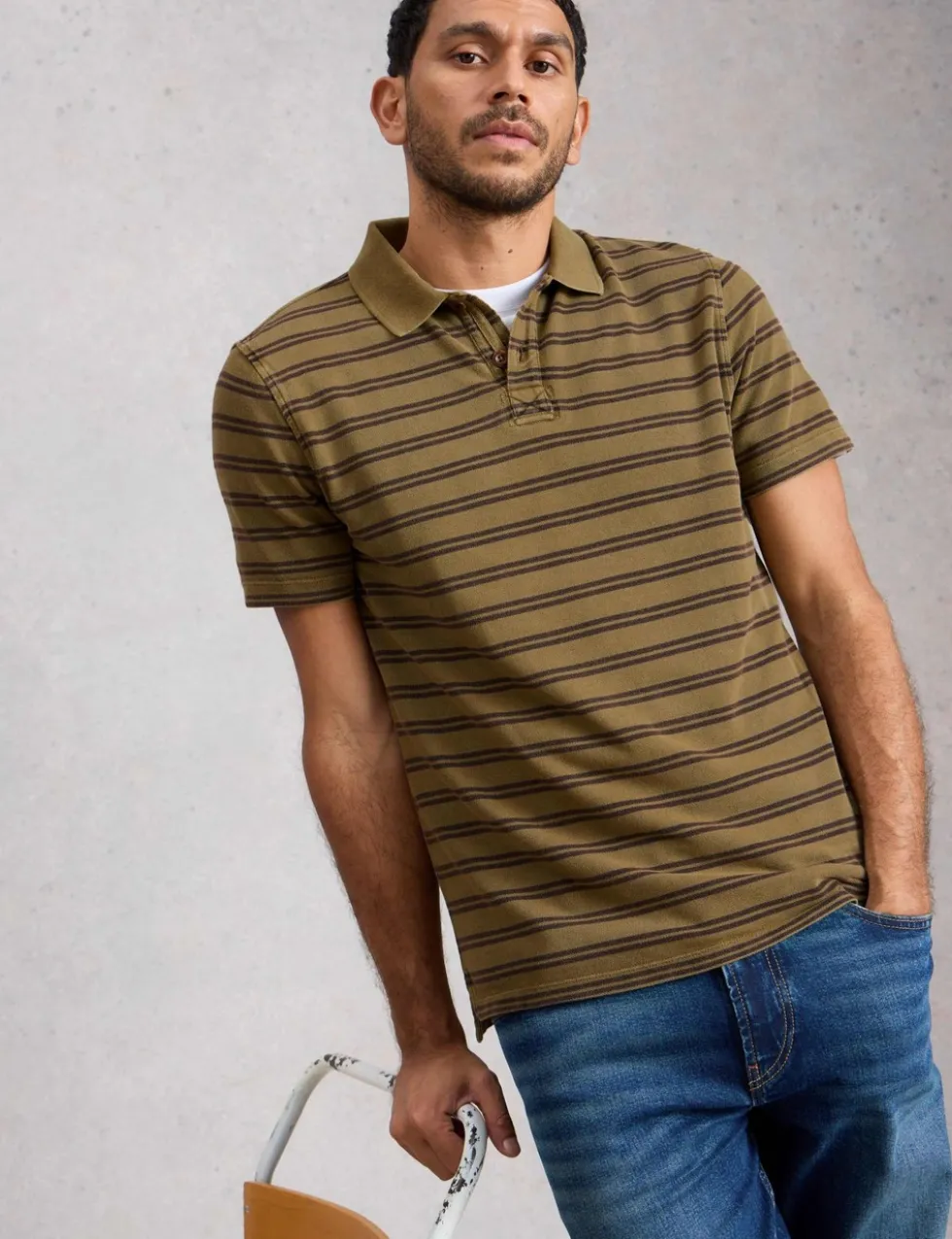 Pure Cotton Striped Polo Shirt