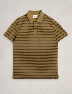 Pure Cotton Striped Polo Shirt