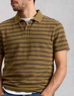 Pure Cotton Striped Polo Shirt