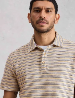 Pure Cotton Striped Polo Shirt