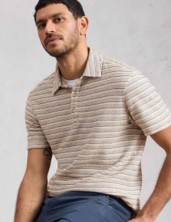 Pure Cotton Striped Polo Shirt