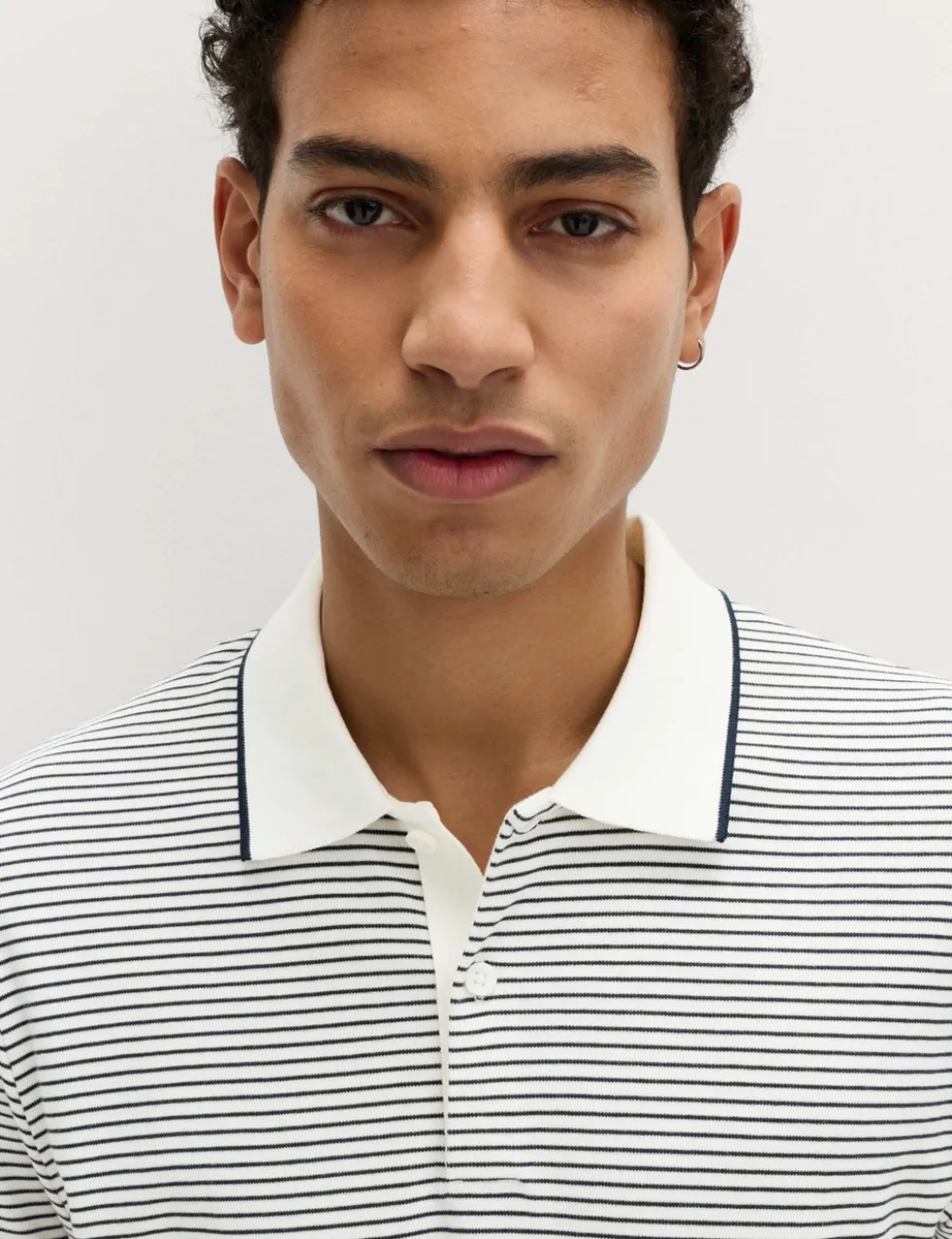 Pure Cotton Striped Polo Shirt