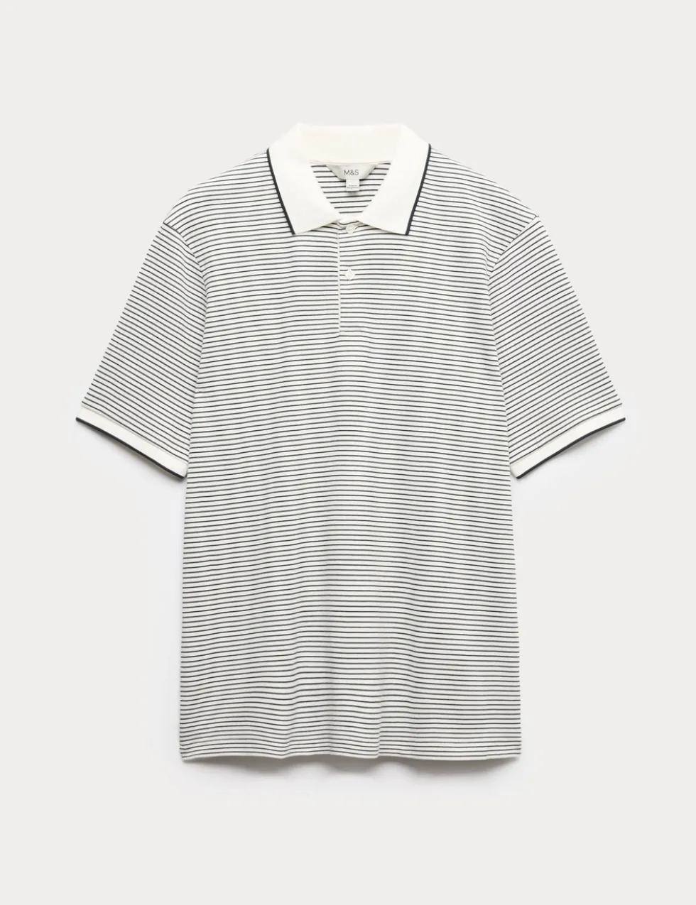 Pure Cotton Striped Polo Shirt