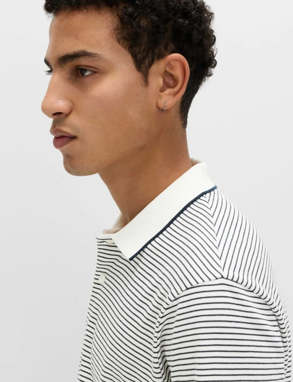 Pure Cotton Striped Polo Shirt