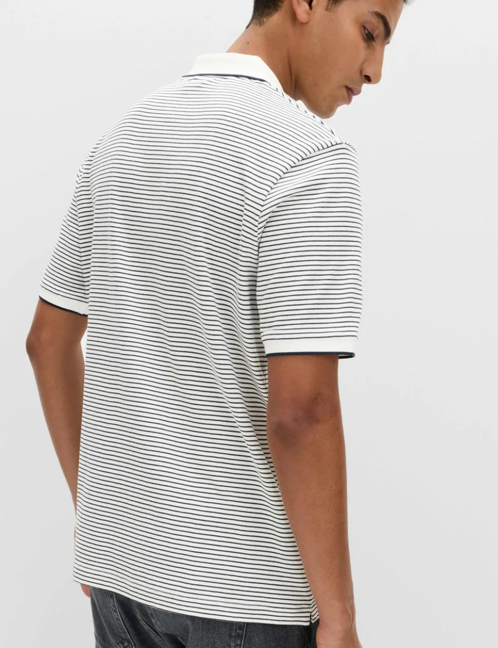 Pure Cotton Striped Polo Shirt