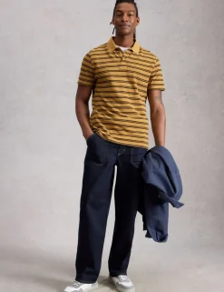 Pure Cotton Striped Polo Shirt