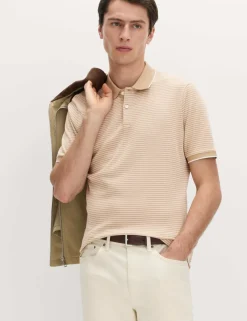 Pure Cotton Striped Polo Shirt