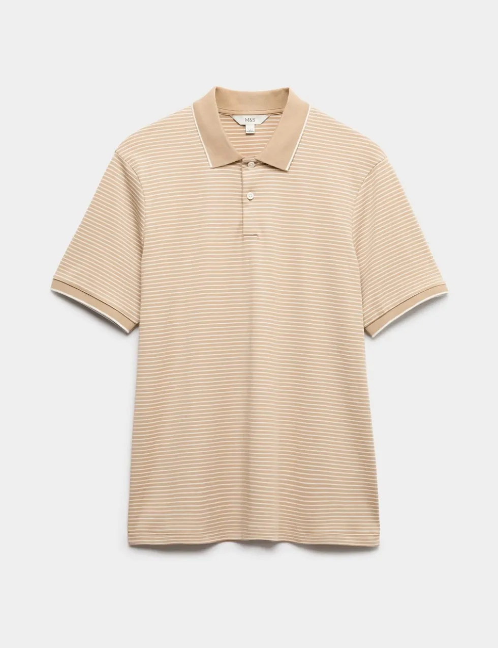 Pure Cotton Striped Polo Shirt