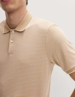 Pure Cotton Striped Polo Shirt