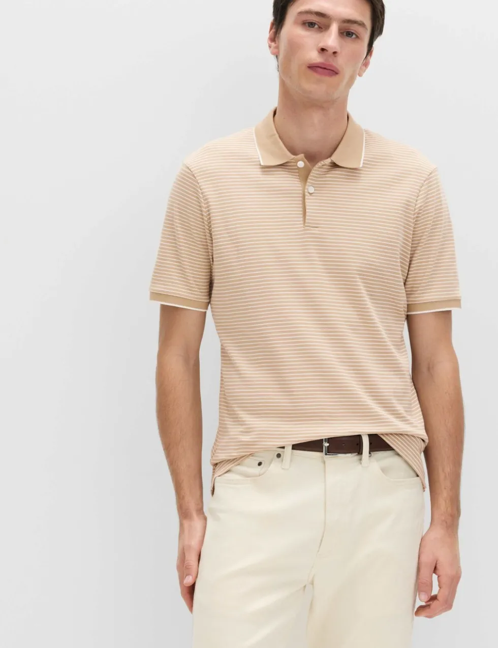 Pure Cotton Striped Polo Shirt
