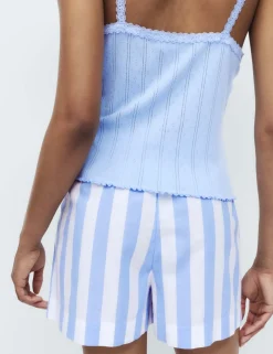 Pure Cotton Striped Pyjama Shorts