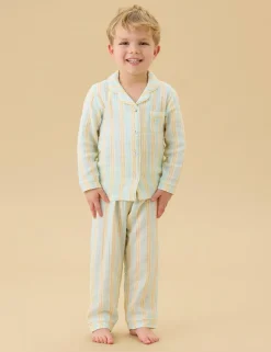 Pure Cotton Striped Pyjamas (0-8 Yrs)