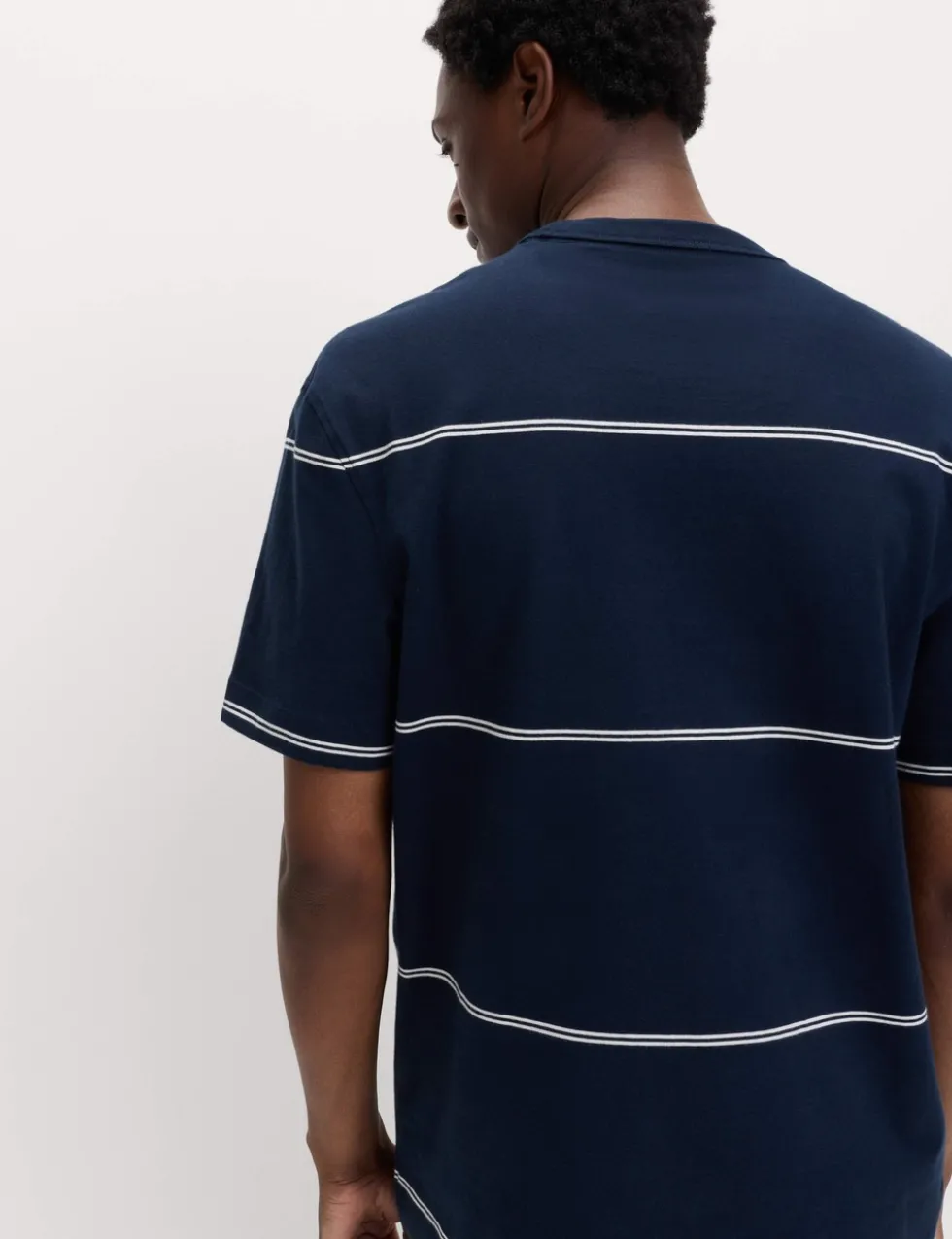 Pure Cotton Striped Relaxed Crew Neck T-Shirt