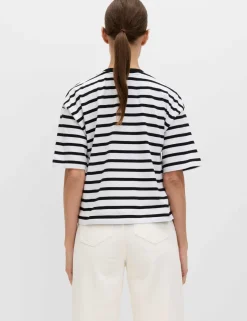 Pure Cotton Striped Relaxed Boxy T-Shirt