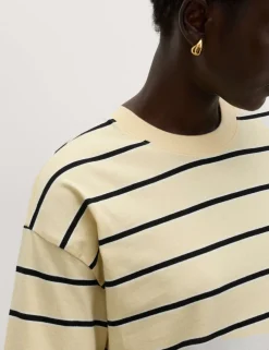 Pure Cotton Striped Relaxed Boxy T-Shirt