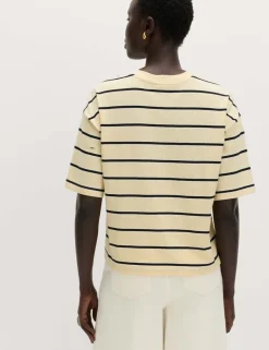 Pure Cotton Striped Relaxed Boxy T-Shirt