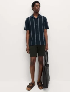 Pure Cotton Striped Revere Polo Shirt