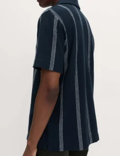 Pure Cotton Striped Revere Polo Shirt