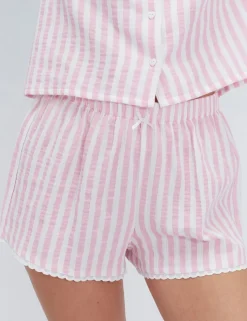 Pure Cotton Striped Revere Shortie Set