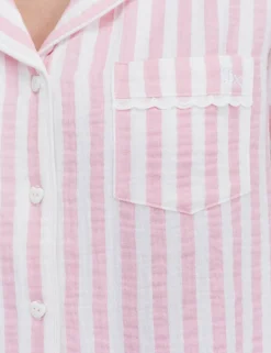Pure Cotton Striped Revere Shortie Set