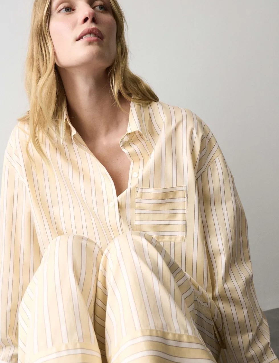 Pure Cotton Striped Revere Pyjama Set