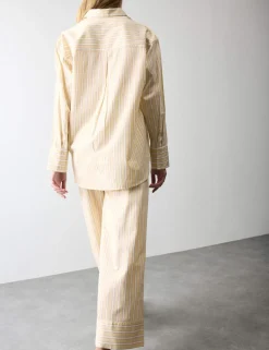 Pure Cotton Striped Revere Pyjama Set