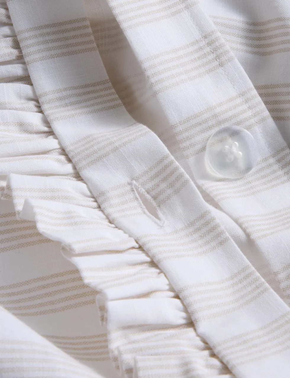 Pure Cotton Striped Ruffle Bedding Set