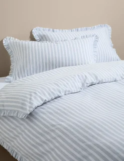 Pure Cotton Striped Ruffle Bedding Set