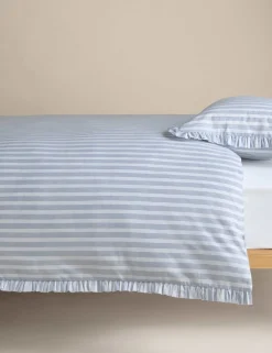 Pure Cotton Striped Ruffle Bedding Set
