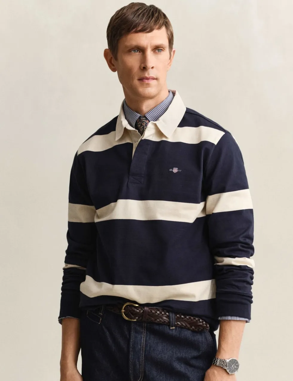 Pure Cotton Striped Rugby Shirt
