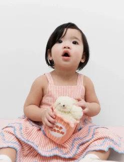 Pure Cotton Striped Scallop Dress (0-5 Yrs)