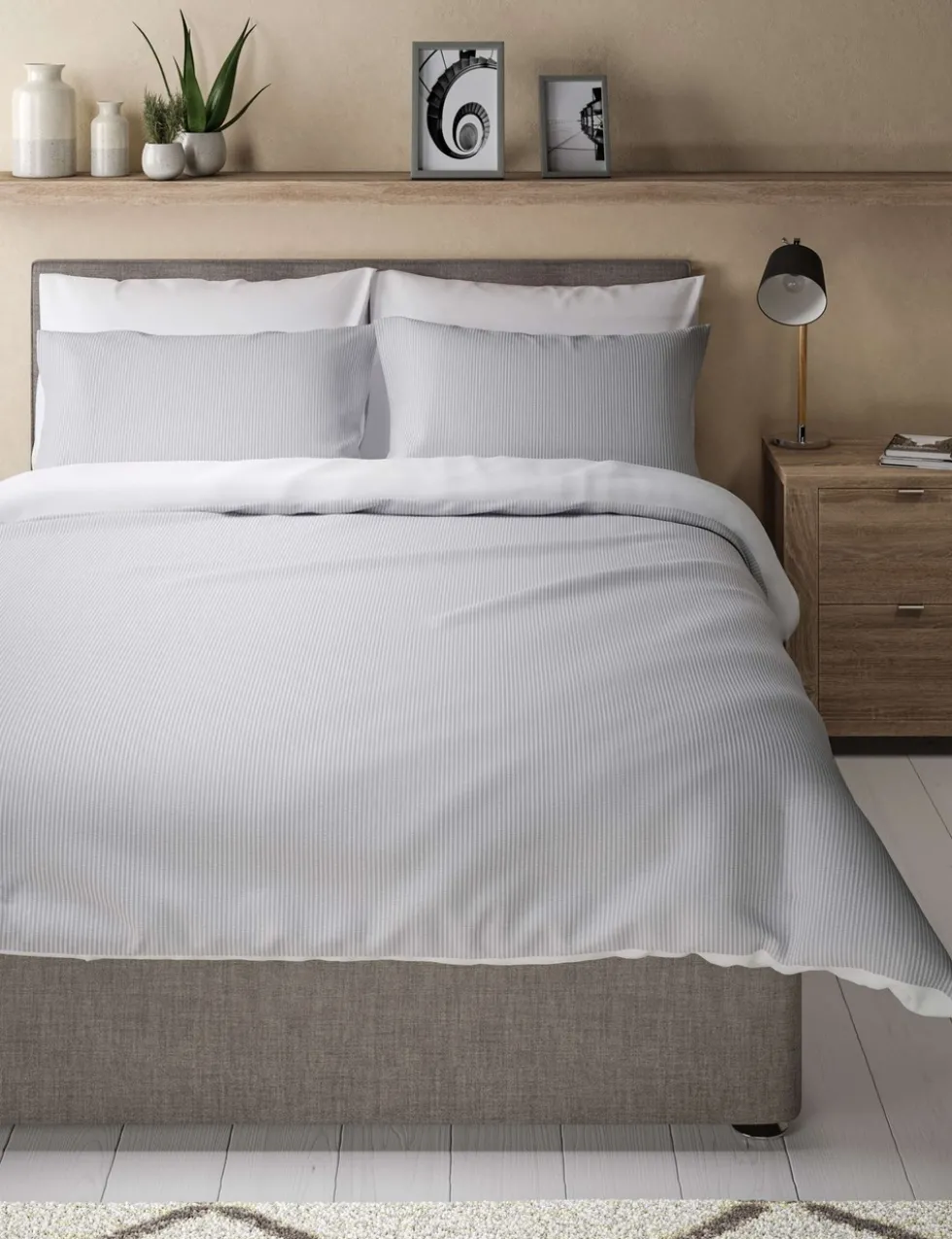 Pure Cotton Striped Seersucker Bedding Set