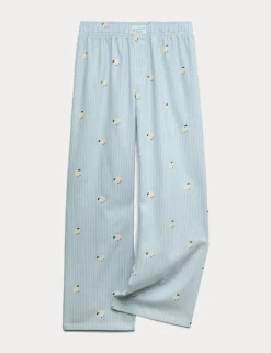 Pure Cotton Striped Sheep Pyjama Bottoms (6-16 Yrs)