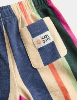 Pure Cotton Striped Shorts (2-8 Yrs)