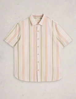 Pure Cotton Striped Short Sleeve Shirt