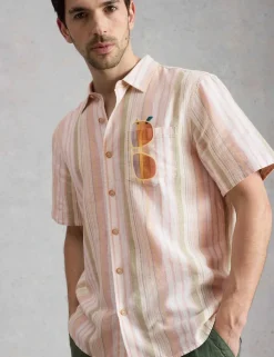 Pure Cotton Striped Short Sleeve Shirt