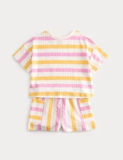 Pure Cotton Striped Short Pyjamas (1-8 Yrs)